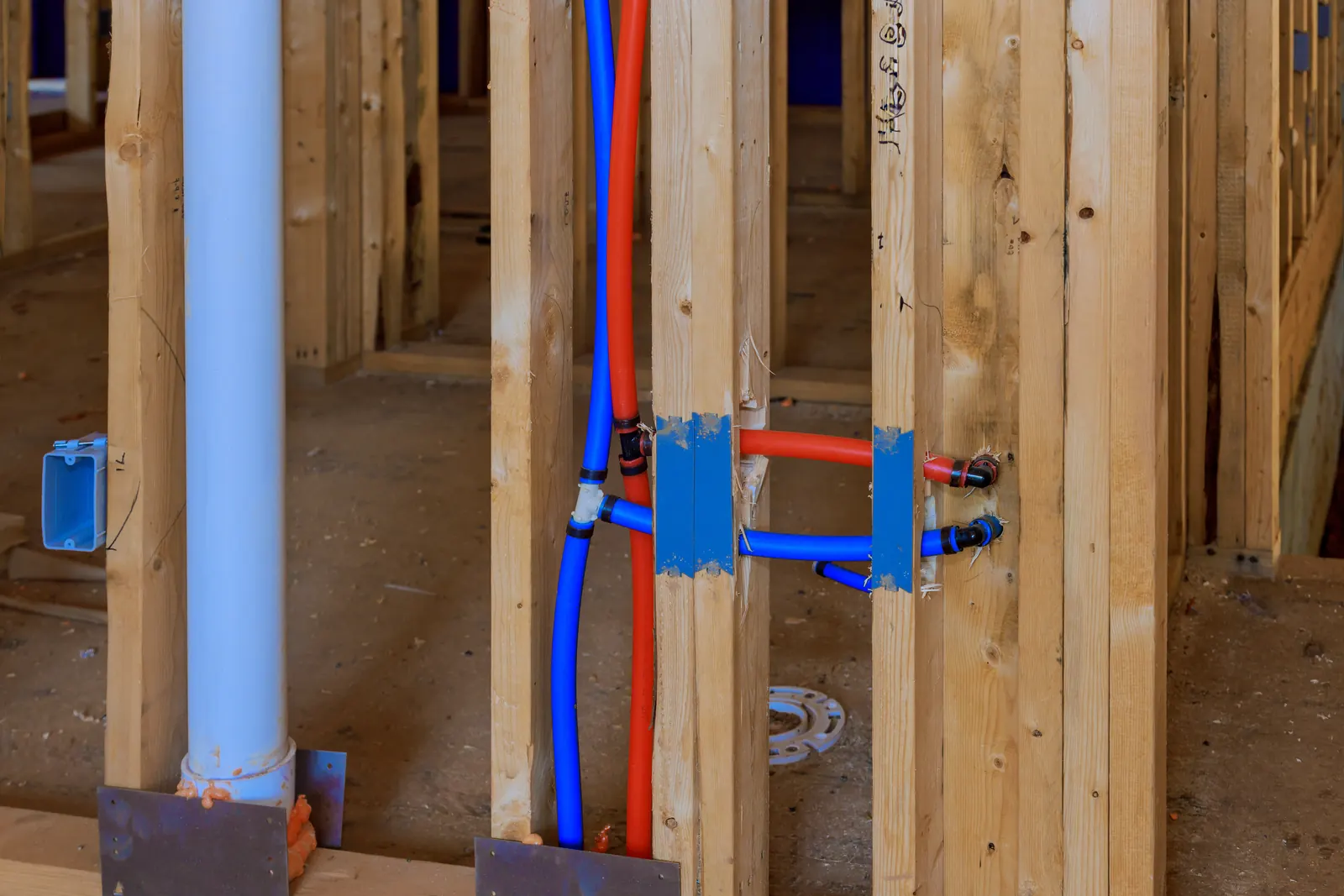 PEX repipe installation replacing aging supply lines &mdash; polybutylene-era subdivisions drive Katy, TX whole-house repipes